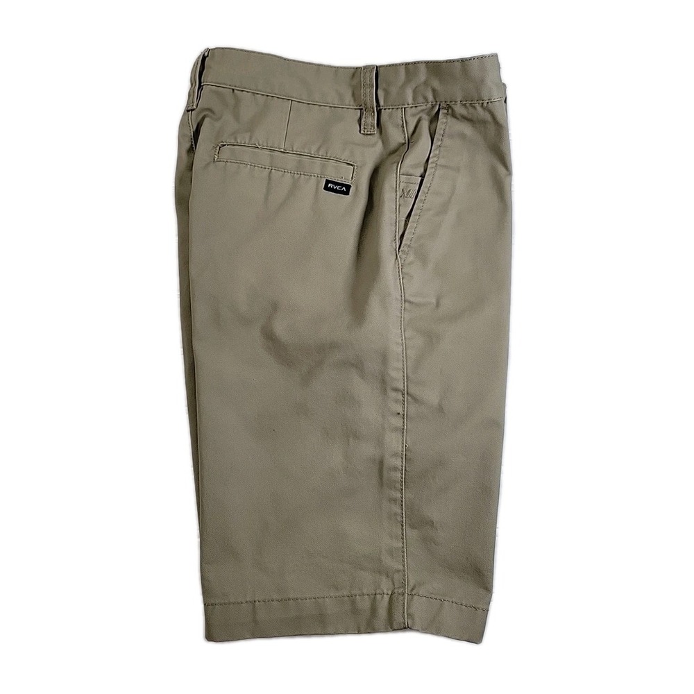 RVCA Shorts Mens 28 Brown Americana Chino‎ Flat Front Casual Office Work Wear